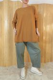 Winnie Ribby Stretch Longline Fine Knit Camel